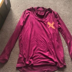 Maroon long sleeve Buffy shirt.